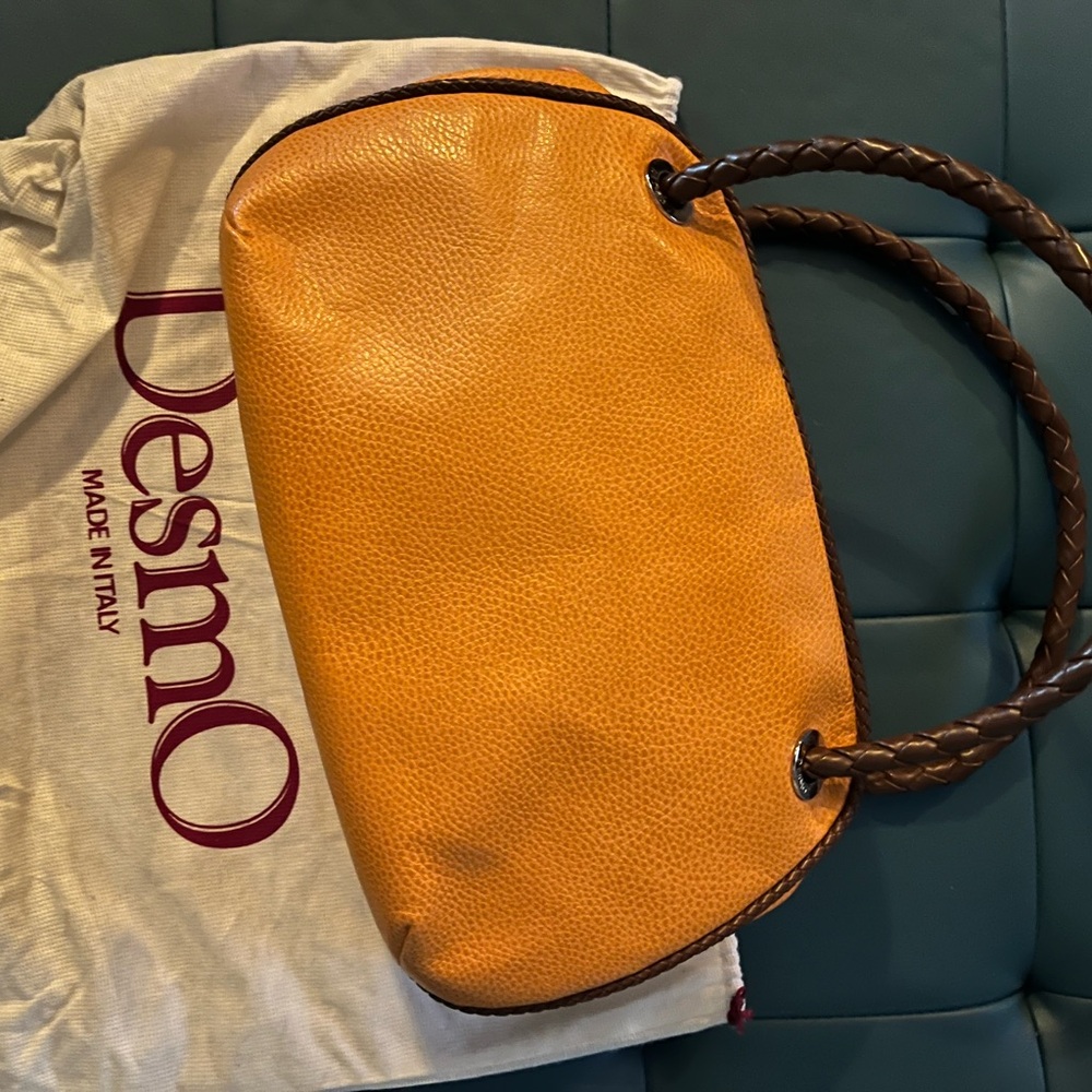 Desmo Orange Leather Handbag